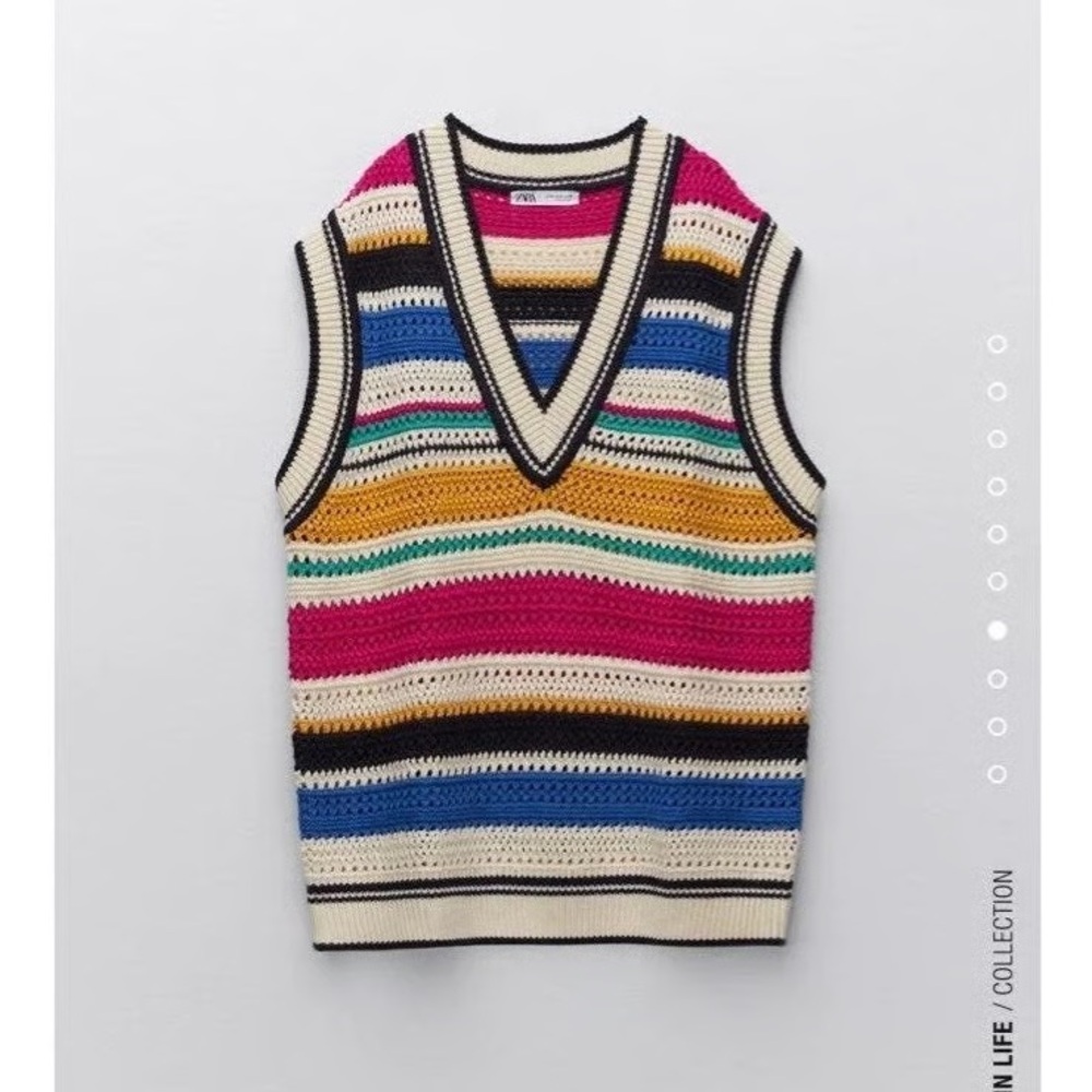 Zara Colourful Striped Sweater Vest
